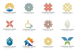 Logo set modern and creative branding idea collection for business company. vector