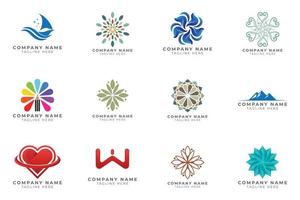 Logo set modern and creative branding idea collection for business company. vector