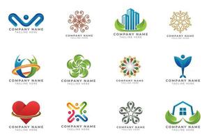 Logo set modern and creative branding idea collection for business company. vector