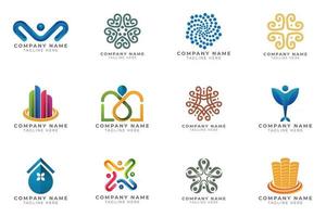 Logo set modern and creative branding idea collection for business company. vector