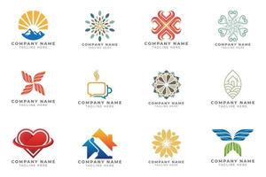 Logo set modern and creative branding idea collection for business company. vector