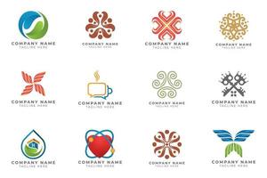 Logo set modern and creative branding idea collection for business company. vector