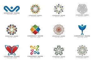 Logo set modern and creative branding idea collection for business company. vector