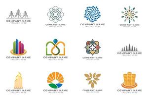 Logo set modern and creative branding idea collection for business company. vector