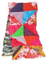 handmade patchwork and batik scarf isolated photo
