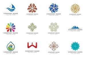 Logo set modern and creative branding idea collection for business company. vector