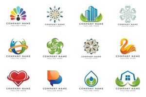 Logo set modern and creative branding idea collection for business company. vector