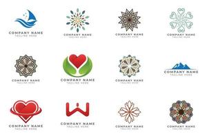 Logo set modern and creative branding idea collection for business company. vector