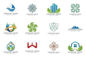 Logo set modern and creative branding idea collection for business company. vector