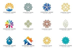 Logo set modern and creative branding idea collection for business company. vector