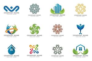 Logo set modern and creative branding idea collection for business company. vector