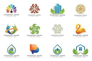 Logo set modern and creative branding idea collection for business company. vector