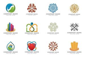 Logo set modern and creative branding idea collection for business company. vector