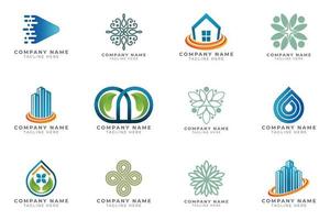 Logo set modern and creative branding idea collection for business company. vector