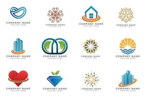 Logo set modern and creative branding idea collection for business company. vector