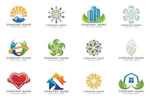 Logo set modern and creative branding idea collection for business company. vector