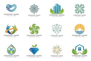 Logo set modern and creative branding idea collection for business company. vector