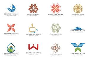 Logo set modern and creative branding idea collection for business company. vector