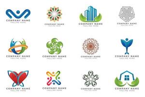 Logo set modern and creative branding idea collection for business company. vector