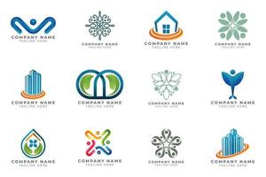 Logo set modern and creative branding idea collection for business company. vector