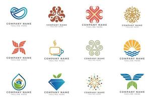 Logo set modern and creative branding idea collection for business company. vector