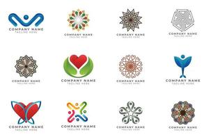 Logo set modern and creative branding idea collection for business company. vector