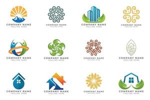 Logo set modern and creative branding idea collection for business company. vector