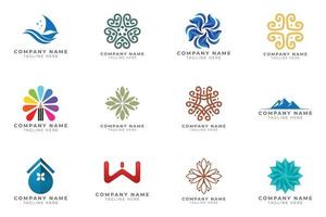 Logo set modern and creative branding idea collection for business company. vector