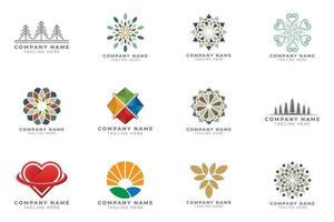 Logo set modern and creative branding idea collection for business company. vector