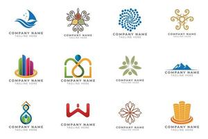 Logo set modern and creative branding idea collection for business company. vector