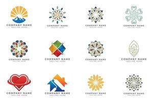 Logo set modern and creative branding idea collection for business company. vector