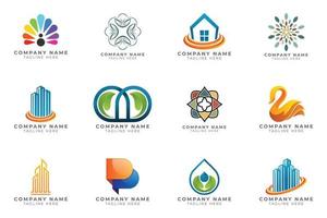 Logo set modern and creative branding idea collection for business company. vector