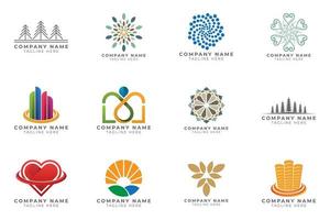 Logo set modern and creative branding idea collection for business company. vector