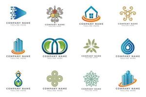 Logo set modern and creative branding idea collection for business company. vector