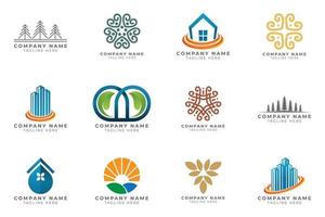 Logo set modern and creative branding idea collection for business company. vector