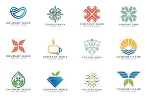 Logo set modern and creative branding idea collection for business company. vector