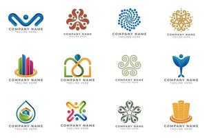 Logo set modern and creative branding idea collection for business company. vector