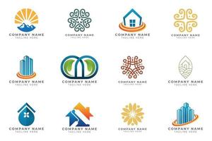 Logo set modern and creative branding idea collection for business company. vector