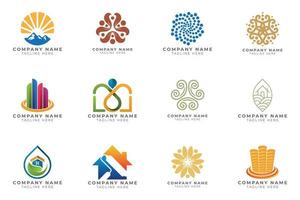 Logo set modern and creative branding idea collection for business company. vector