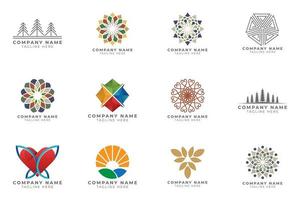 Logo set modern and creative branding idea collection for business company. vector