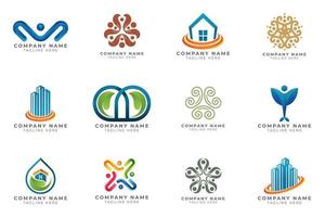 Logo set modern and creative branding idea collection for business company. vector