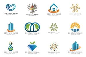 Logo set modern and creative branding idea collection for business company. vector