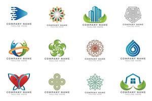 Logo set modern and creative branding idea collection for business company. vector