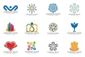 Logo set modern and creative branding idea collection for business company. vector