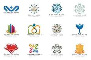 Logo set modern and creative branding idea collection for business company. vector