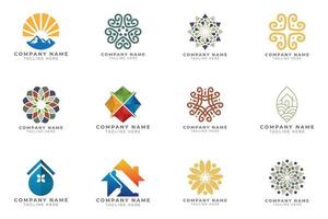 Logo set modern and creative branding idea collection for business company. vector