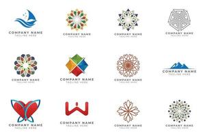 Logo set modern and creative branding idea collection for business company. vector