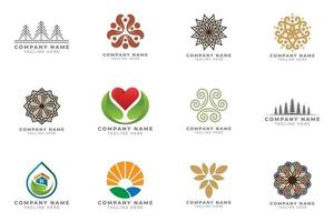 Logo set modern and creative branding idea collection for business company. vector