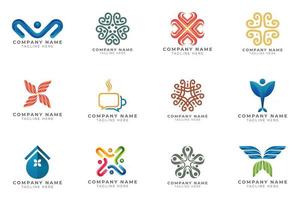 Logo set modern and creative branding idea collection for business company. vector