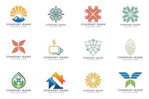 Logo set modern and creative branding idea collection for business company. vector